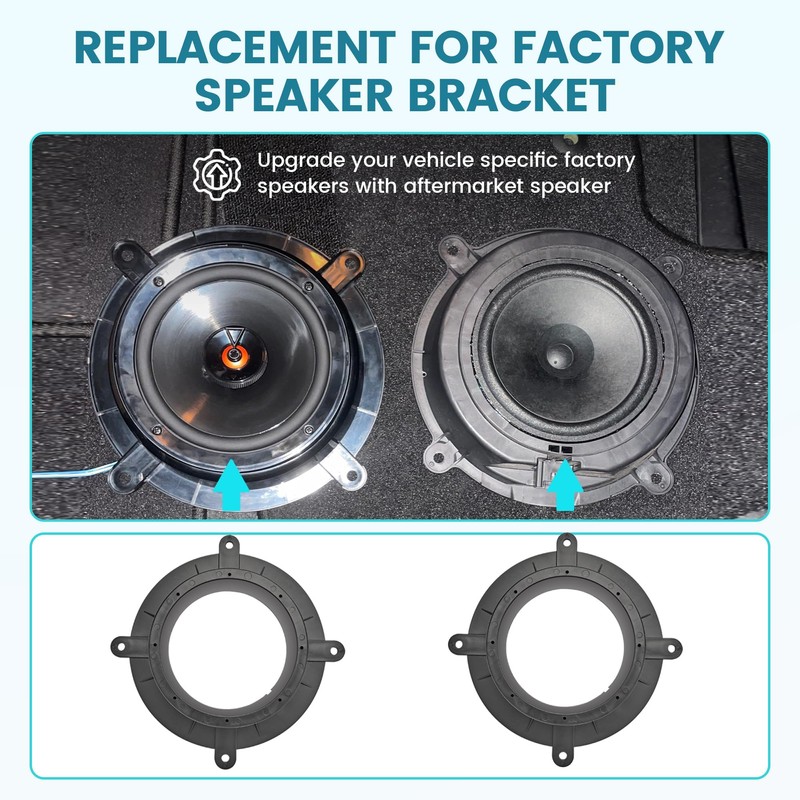 NuIth 6-6.75 inch Front Door Speaker Spacer Bracket Adapter for
