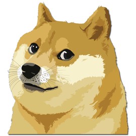 Doge Head - 3.0"x3.3" - Printed Vinyl Decal Sticker Such Wow Dog Shiba Meme