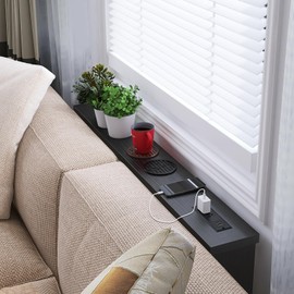 ZGREN Narrow Sofa Table with Outlet and USB Port, Behind Couch Table Skinny Console Table with Charging Station Thin and Long Slim Entryway Table for Living Room, Hallway, Entry Hall, Foyer, White