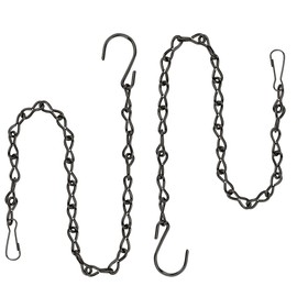 Hanging Basket Chain, Chain for Hanging Plants, 2 Pcs 19.7 Inch Hanging Chain, Hanging Plant Chain, Black Chain for Hanging Bird Feeders Lanterns Baskets Billboards Wind Chimes Ornaments