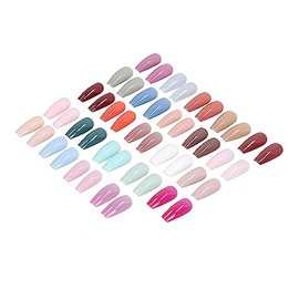 Uñas Press On, 576 Piezas de Cubierta Completa Brillante en Diferentes Tamaños, Uñas Postizas Decoradas de Bailarina de Moda