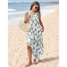 SAMPEEL Womens Dresses Casual Summer 2025 Long Maxi Spring Dress Vacation Outfits for Women Floral XL