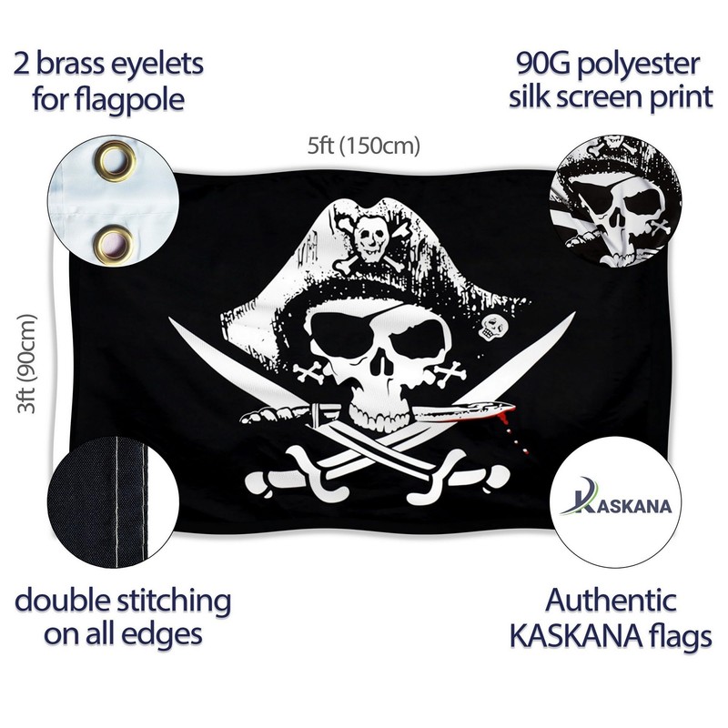 Pirate Flag – Jolly Roger Flag - Double-sided Print –