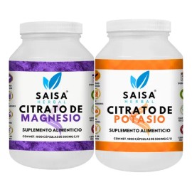 Citrato De Magnesio Y Citrato De Potasio 1000 Cáps C/u. Sabor Sin sabor