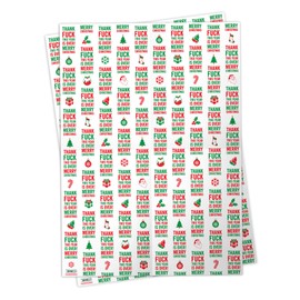 Brainbox Candy - 2 Sheets of 'Thank F This Year Is Over' Funny Christmas Wrap - Rude Offensive Xmas Wrapping Paper - Giftwrap For Adults With A Cheeky Sense Of Humour