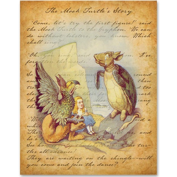 Mock Turtle Crying - 11x14 Unframed Alice in Wonderland Print - Great Nursery and Children's Room Decor and Gift Under $15 for Lewis Carroll Fans