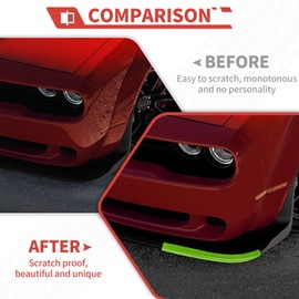 amayum Front Bumper Lip Splitter Protector Cover fit for 2015+ Dodge Challenger R/T GT SRT(Light Green) Front Bumper Guard