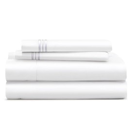 Cosy House Collection Everyday 1500 Series Bed Sheet Set - Ultra Soft & Cool Hotel Luxury Bedding - Deep Pocket - Wrinkle, Stain and Fade Resistant - 4 Piece Set (Queen, Bright White)
