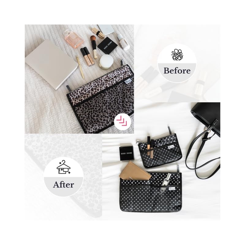 Periea Chelsy Handbag Organiser Insert (Floral Black, Large)