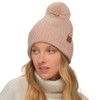 C.C Sequin Pom Beanie for Women - Angora Stretchable Soft