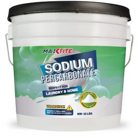 MAXTITE Sodium Percarbonate (10 lbs) - 100% Pure - Solid Hydrogen Peroxide/Oxygenated Bleach - Multi-Use Cleaner for Home & Laundry - HDPE container w/Resealable Child Resistant Cap