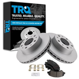 TRQ Front Brake Pad & Rotor Kit Brake Pads Brake Rotor Semi-Metallic Premium G-Coated Compatible with 2014-2021 Ram ProMaster 1500 ProMaster 2500 ProMaster 3500