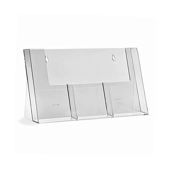 TAYMAR Table Brochure Holder, Flyer Stand with 3 Compartments for