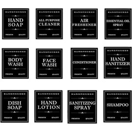 NOLITOY 12 Hojas De Etiquetas Adhesivas Impermeables Y a Prueba De Aceite Para Botellas De Baño Pegatinas Auto Adhesivas Para Shampoo Acondicionador Y Artículos De Tocador