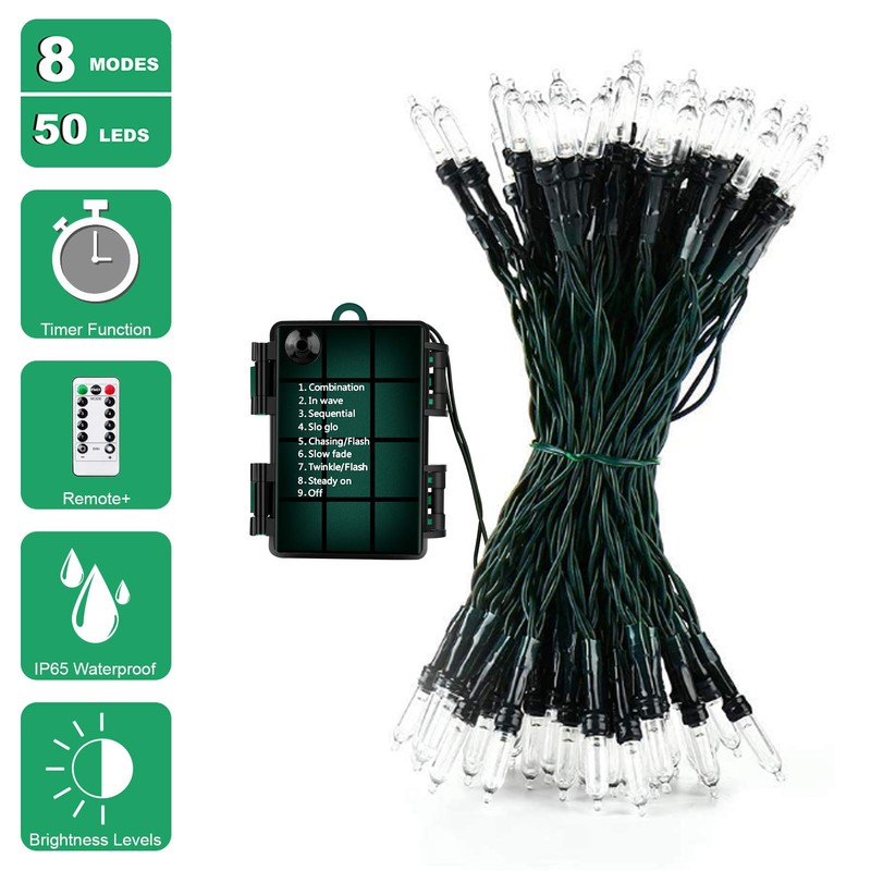 Koxly Christmas Lights, Battery Operated String Lights 18ft 50 LED