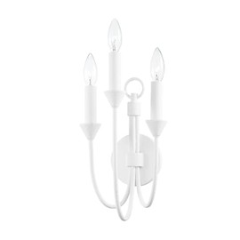Troy-Standard B1003-GSW Cate - 3 Light Wall Sconce 17.5 inches Tall and 7.75 inches Wide - Gesso White