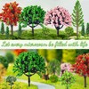 QUOZUO 38PCS Mini Model Miniature Trees, Mixed Model Colourful Trees
