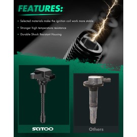 SCITOO SCITOO 8 ignition coils with 8 iridium Spark Plugs for Infiniti 2011 2012 2013 QX56 2014 2015 2016 2017 QX80 5.6L UF650 UF677