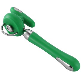 Can Opener Manual Tin Opener Stainless Steel Heavy Duty, Oversized Hand-held Easy Rotary Knob, Safe Cut Manual Can Opener with Non-Slip Handle, Smoother Cut Sharp Blade for Seniors Kitchen Tool, Green