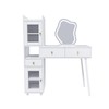 Donext 46" White Multi-Functional Dressing Table with LED Lights, Makeup
