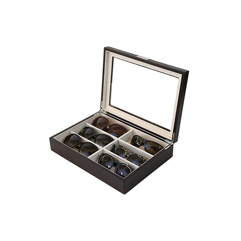 Tech Swiss Sunglasses Eyeglasses Storage Display Case 6 XL Compartments