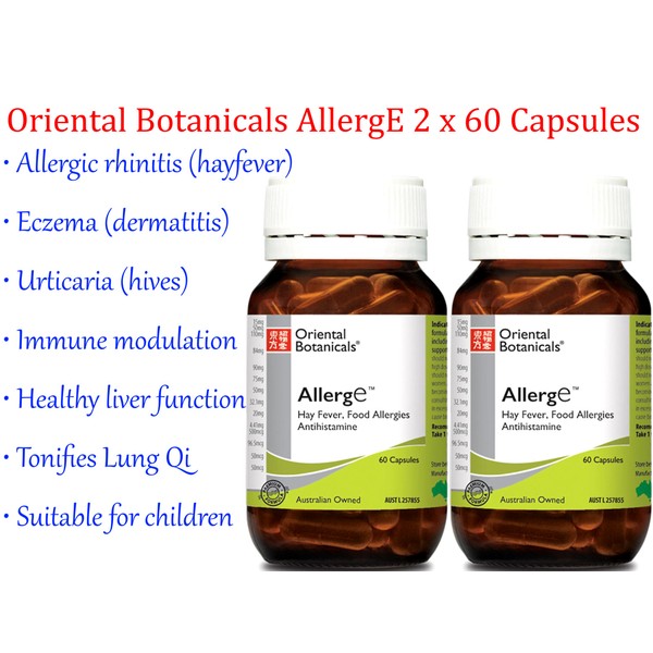 2 x 60 caps ORIENTAL BOTANICALS AllergE 120 Capsules * Allergy & Hayfever Relief