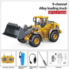 (Akeleo)Remote Control Excavator Toy Set 2.4GHz 680, ideal gift for children, durable metal structure - Remote Control 11-channel remote control loader, excavator, dump truck, bulldozer, alloy plastic engineering:_loader Truck
