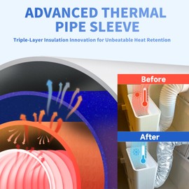ArchiMax Portable AC Hose Insulation Sleeve, Air Conditioner Hose Cover Wrap for 5" & 5.9" Diameter Exhaust Hose, AC Duct Vent Cover Sleeve with Upgrade Heat Insulation Material,One Step Install