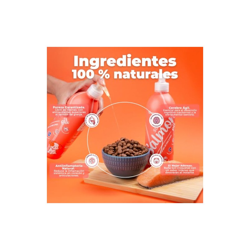Waggys Super Aceite de Salmón Suplemento de Omega 3 para