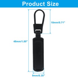 Auvotuis 4Pcs Zipper Pull Replacement for Small Holes, Detachable Tiny Zipper Replacement Slider, Spare Zipper Pulls for Luggage/Jackets/Backpacks/Boots/Purses (Black)