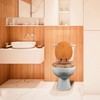 Angel Shield Wood Veneer Natural Toilet Seat with Quiet Close,Easy