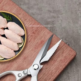 Kitchen Scissors-Stainless Steel Kitchen Shears for Chicken, Food, Vegetables, Multi-Purpose Ultra Sharp Utility Scissors-8.3 Inches Silver