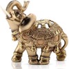 Moncer Elephant Statue, Feng Shui Lucky Elephant Figurine, Golden Elegant