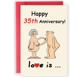 Abeletree Happy 35th Anniversary Card for Men Women, Funny 35 Years Anniversary Ideas Gifts for Couple Husband Wife, Unique Aday Gifts for 35th Years Wedding Valentines Birthday Anniversary Day