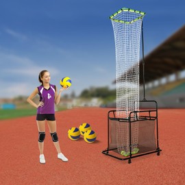 PIAOCAIYIN Volleyball Setter Training Equipment, Adjustable Height and Angle Volleyball Setting Trainer, Detachable Volleyball Setter Net with 4 Wheels for Schools, Parks, Gym