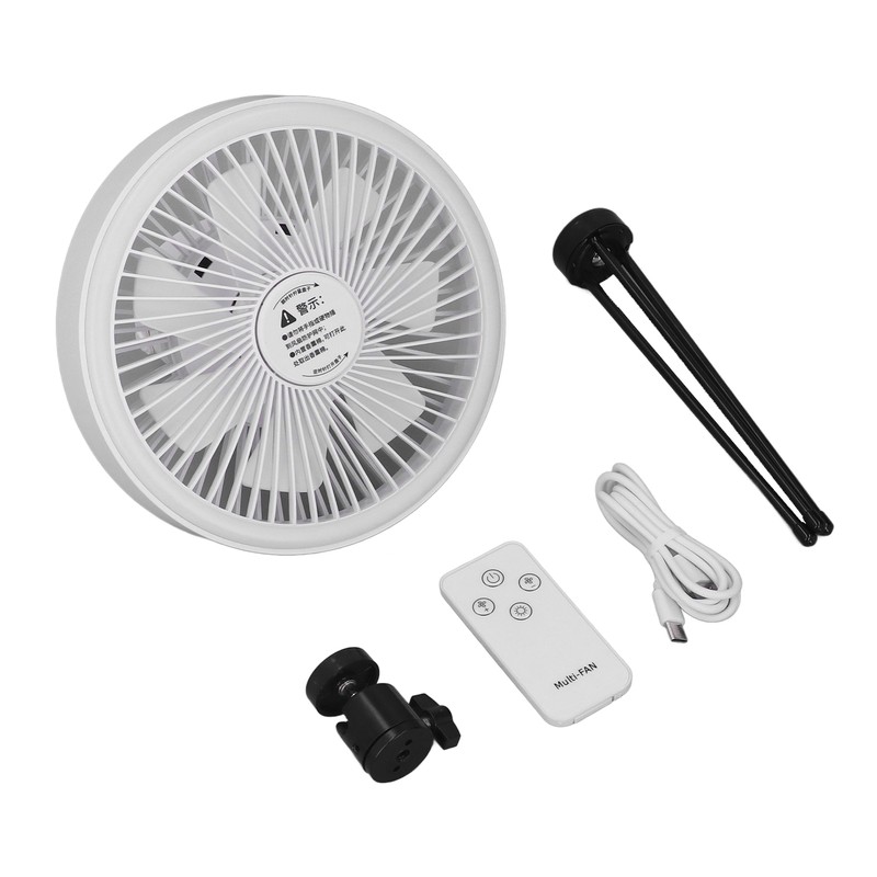 Portable Tripod Stand Fan USB Rechargeable Camping Hanging Fan with