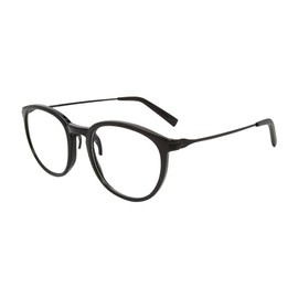 TUMI - VTU801 Unisex Reading Glasses - Blue Light Blocking Eyeglasses for Men & Women - Stylish Round Shape Eyewear - 10mm - Black