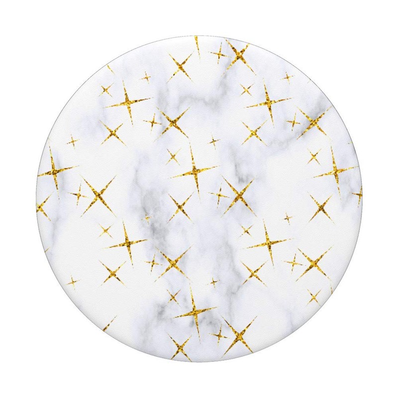 WHITE GOLD MARBLE PHONE GRIP - PRETTY TRENDY - GOLD