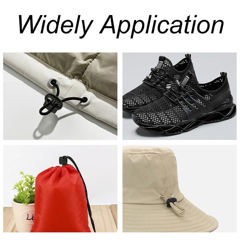 Gaodercha 40pcs Rubber Cord Stopper Spring Cord Locks Band Clamp