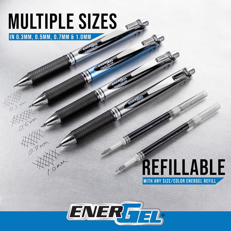 Pentel BL77-S3X EnerGel Retractable Gel Rollerball Pen