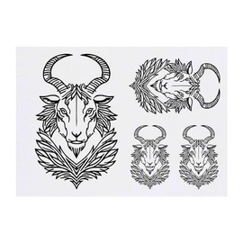 Azeeda 4 x 'Ziegenmotiv' Temporäre Tattoos - Wasserfest, Hautfreundlich & Ungiftig · Transfers in Verschiedenen Größen (TO00067576)