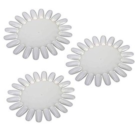 LASSUM 10 PCS Acrylic Wheel False Nail Art Tips Practice Display Nail Art Tool (Ivory-White)