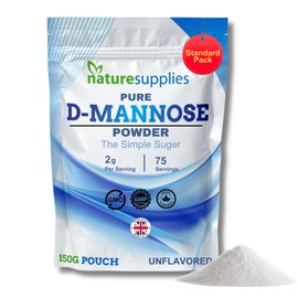 naturesupplies D Mannose Powder 150 g Pack - Pure D-Mannose for Natural Support - (NOT D Mannose Capsules or Tablets) GMO Free, Vegan Friendly, No Chemicals - High Strength Dmannose Supplement by Naturesupplies