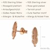 Monkimau Feather stud earrings made of 925 sterling silver with