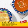 Glad Round Disposable Paper Bowls, Navy Holiday Candy Cane Design