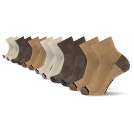 Merrell Men's & Women's Everyday Outdoor Ankle 12 Pair Pack, Tan Assorted, M/L