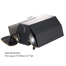 ROSELLE Eyeglass and Sunglass Travel Case for Men and Women，2-Compartment Glasses Box Sunglasses Organizer (Black)