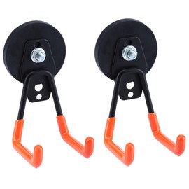 Extra Strong Magnetic Hooks for Hanging Heavy Duty, 2.6in Large Industrial Magnet Hooks, Magnetic Hook with Anti-Slip Coating, Storage Utility Magnetic Holder for Garage Shelve and Garden Tools