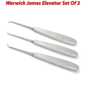 MEDSPO Professional Dental Instruments Osteotome Periotome Luxating Elevator Implant | Orthodontic PDL Teeth | Surgical Root Extraction Spreading (Warwick James Elevator set of 3)
