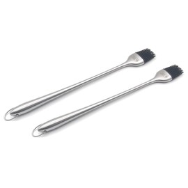 Smoke and Sizzle – 2-PACK – Professional BBQ, Grilling, Baking, Pastry and Oil Brush Stainless Steel Brushes for Kitchen Cooking & Marinating Dishwasher Safe 2-PACK